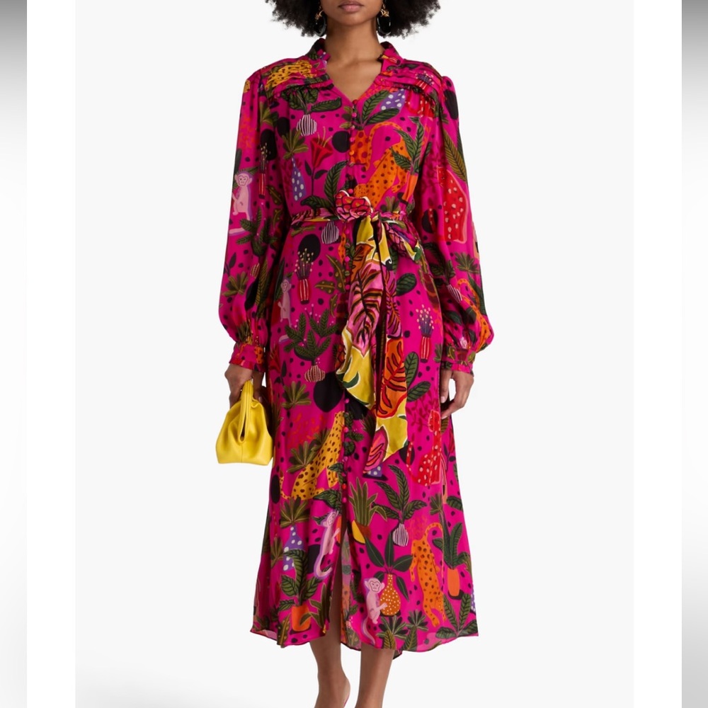 Farm Rio Vibrant Pink 
Patterned Dress - Picture 2 of 8